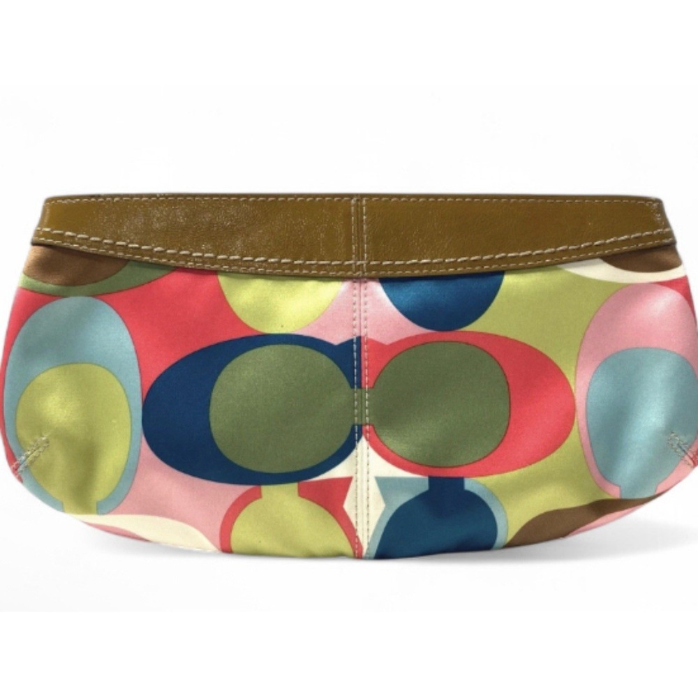 Coach Multicolor Soho Satin Pleated Clutch Colorful Statement Piece Evening - Picture 2 of 10
